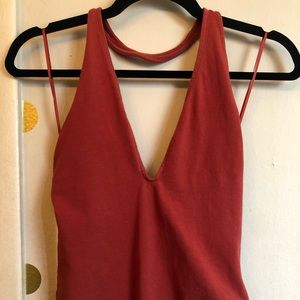 Burnt Orange Halter Bodysuit